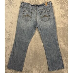 Maurices Jeans Juniors 11/12 Blue Taylor Bootcut Stretch Light Wash Whiskered